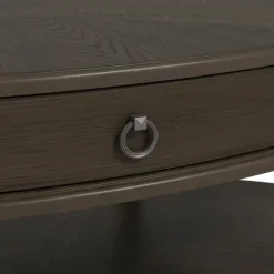 Coffee Tables-Kirkland's Home Oval Wood 2-Tier Coffee Table Brown