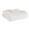 Blankets & Throws-Kirkland's Home Oversized Quilted Scalloped Edge Throw Ivory