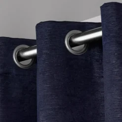 Curtains & Drapes-Kirkland's Home Oxford Navy Thermal Curtain Panel Set, 96 In. Blue