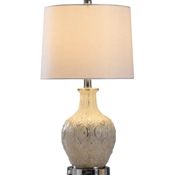 Table Lamps-Kirkland's Home Painted Mercury Glass Table Lamp White/Silver