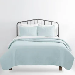 Bedspreads & Coverlets-Kirkland's Home Pale Herring 3-Pc. Queen Quilted Coverlet Set Blue