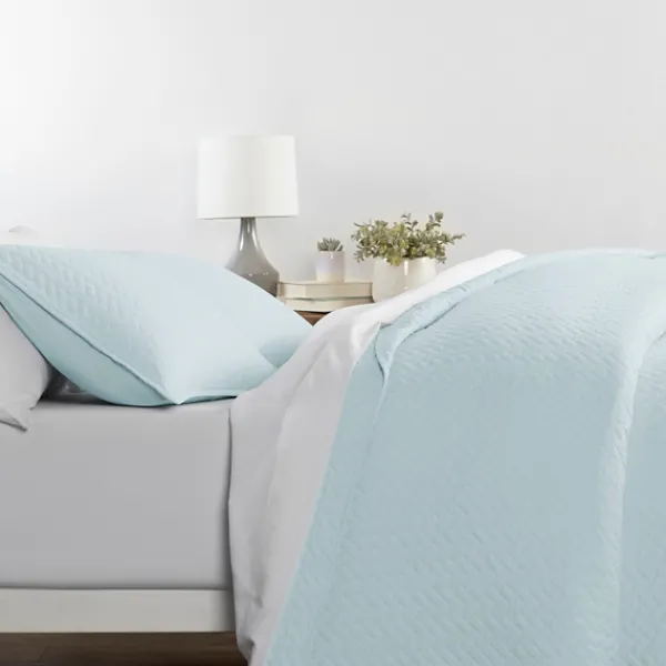 Bedspreads & Coverlets-Kirkland's Home Pale Herring 3-Pc. Queen Quilted Coverlet Set Blue