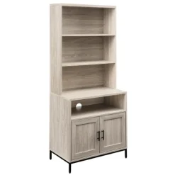 Bookshelves-Kirkland's Home Pale Wooden Willow Storage Bookcase
