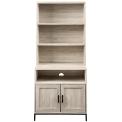 Bookshelves-Kirkland's Home Pale Wooden Willow Storage Bookcase