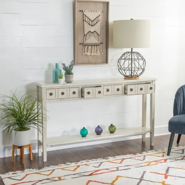 Console Tables-Kirkland's Home Paloma Cream 4-Drawer Console Table Ivory