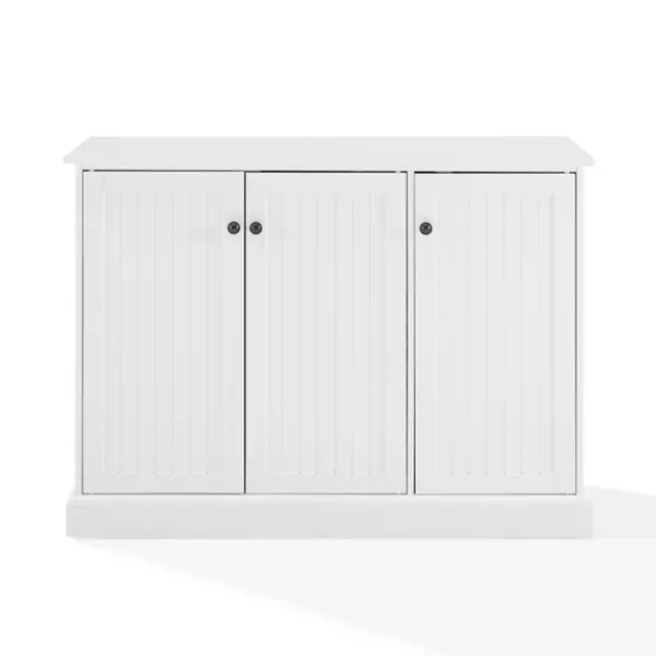 Cabinets & Sideboards-Kirkland's Home Paneled 3-Door Sideboard Cabinet White