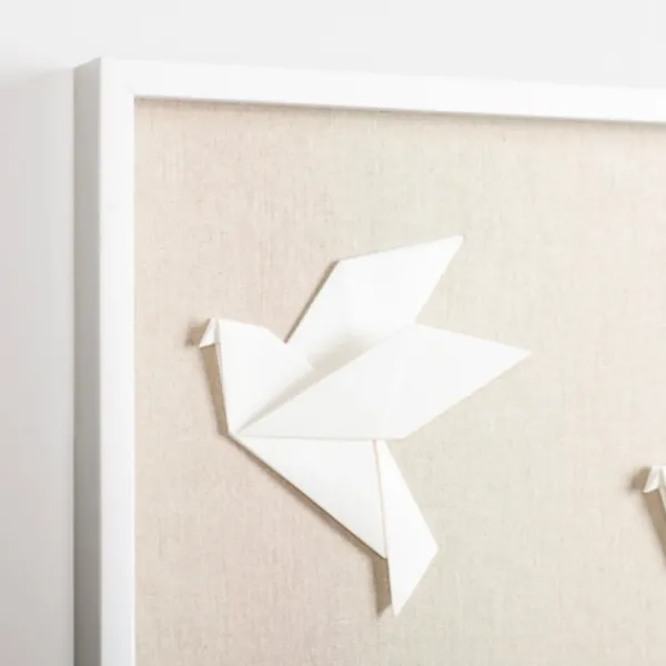 Wall Plaques-Kirkland's Home Paper Origami Birds Shadowbox Wall Plaque White/Tan