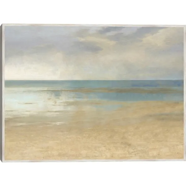 Canvas Art-Kirkland's Home Pastel Seascape Framed Canvas Art Print Blue/Gray/Tan