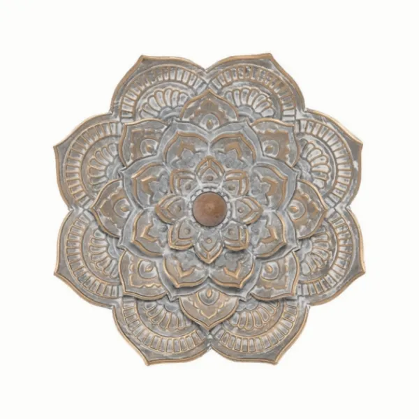 Wall Plaques-Kirkland's Home Patina Finish Metal Flower Large Wall Plaque Gray