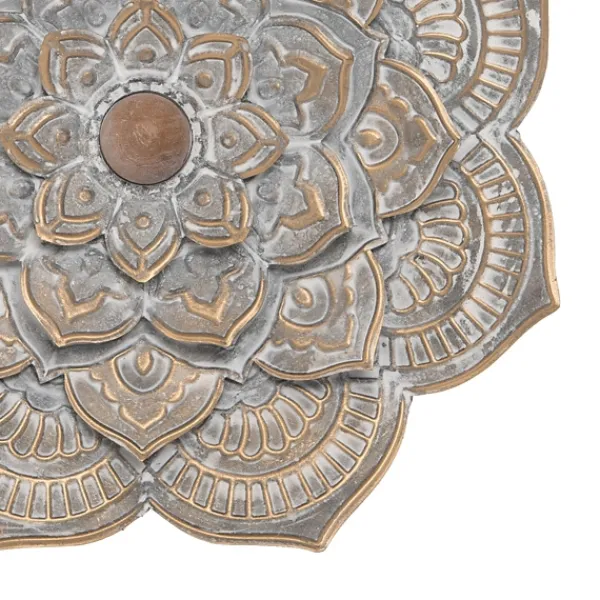 Wall Plaques-Kirkland's Home Patina Finish Metal Flower Large Wall Plaque Gray