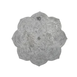 Wall Plaques-Kirkland's Home Patina Finish Metal Flower Large Wall Plaque Gray