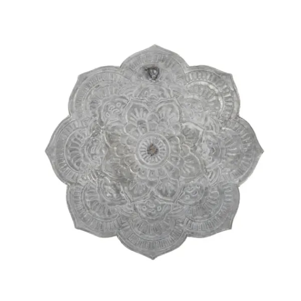 Wall Plaques-Kirkland's Home Patina Finish Metal Flower Large Wall Plaque Gray