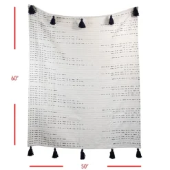 Blankets & Throws-Kirkland's Home Patterned Handwoven Throw With Tassels Blue