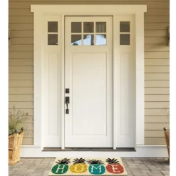 Doormats-Kirkland's Home Patterned Pineapples Home Coir Doormat Ivory/Black/Multi