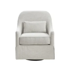 Accent Chairs-Kirkland's Home Patterned Upholstered Swivel Glider Chair White