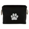 Baskets & Boxes-Kirkland's Home Paw Print Rectangle Pet Basket Black