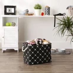 Baskets & Boxes-Kirkland's Home Paw Trellis Rectangle Basket, 16 In. Black