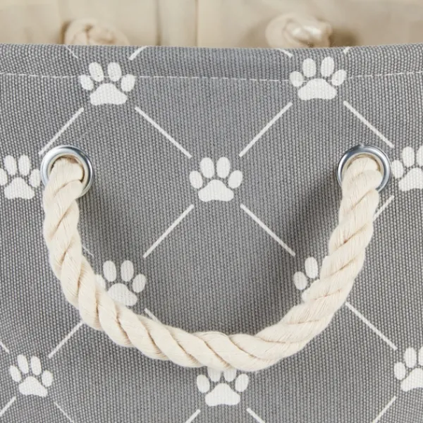 Baskets & Boxes-Kirkland's Home Paw Trellis Round Basket, 12 In. Gray