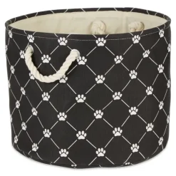 Baskets & Boxes-Kirkland's Home Paw Trellis Round Basket, 15 In. Black