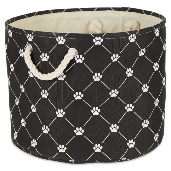 Baskets & Boxes-Kirkland's Home Paw Trellis Round Basket, 15 In. Black