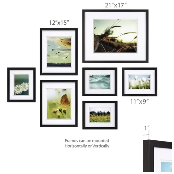 Gallery Wall Frames-Kirkland's Home 7-Pc. Matted Gallery Wall Picture Frame Set Black