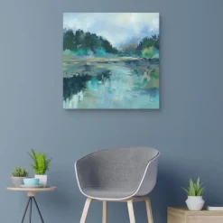 Canvas Art-Kirkland's Home Peaceful Space Canvas Art Print, 30X30 In. Blue/Green