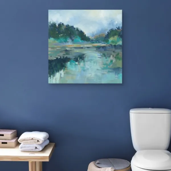 Canvas Art-Kirkland's Home Peaceful Space Canvas Art Print, 30X30 In. Blue/Green
