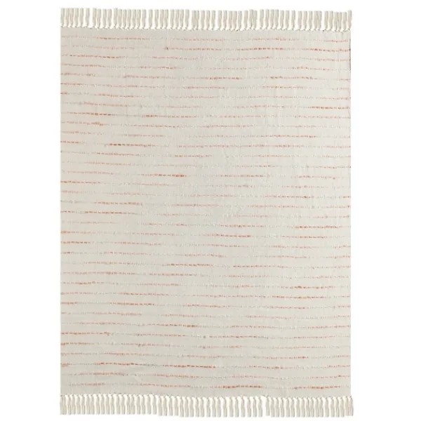 Blankets & Throws-Kirkland's Home Peach Shimmer Stripe Woven Throw Pink/White/Tan