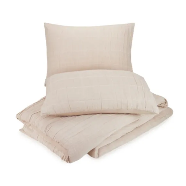 Duvets-Kirkland's Home Peach Textured 3-Pc. Queen Duvet Set Tan