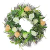 Wreaths-Kirkland's Home Peachy Roses And Baby'S Breath Wreath Green/Pink/White