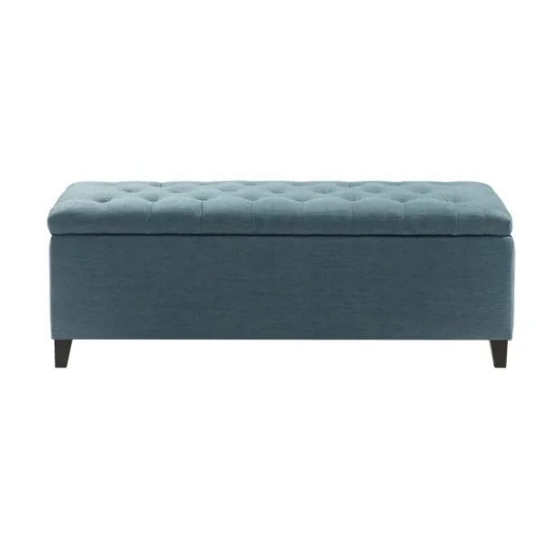 Benches & Ottomans-Kirkland's Home Peacock Button Tufted Storage Bench Blue