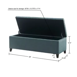 Benches & Ottomans-Kirkland's Home Peacock Button Tufted Storage Bench Blue