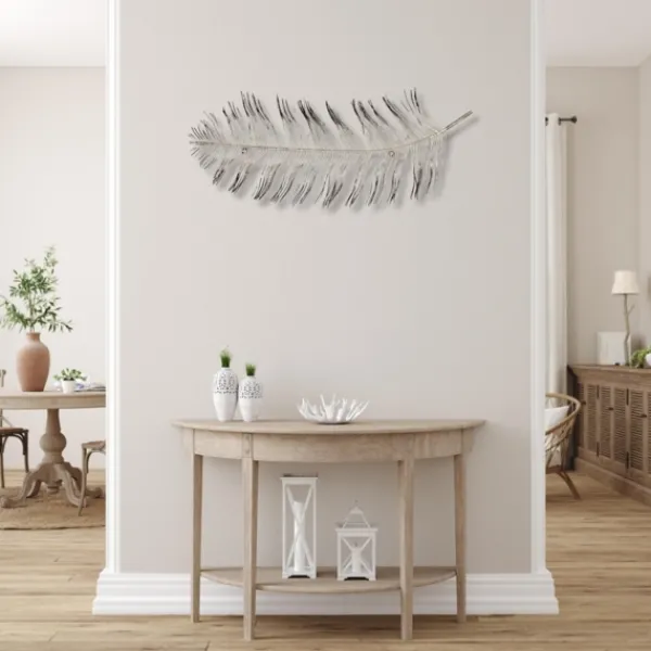 Wall Plaques-Kirkland's Home Peacock Feather Metal Wall Plaque Black/Gold