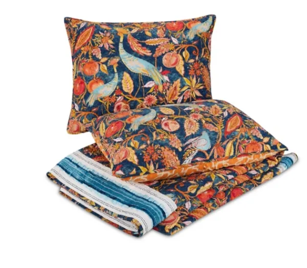Quilts-Kirkland's Home Peacock Garden King 3-Pc. Quilt Set Orange