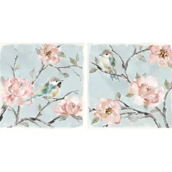 Canvas Art-Kirkland's Home Perched By Pinks Giclee Canvas Prints, Set Of 2 Pink/Blue