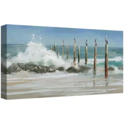 Canvas Art-Kirkland's Home Perched By The Sea Canvas Art Print Blue/White