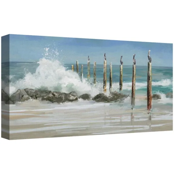 Canvas Art-Kirkland's Home Perched By The Sea Canvas Art Print Blue/White