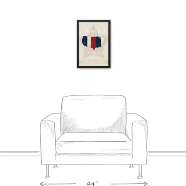 Wall Quotes & Signs-Kirkland's Home Personalized America The Beautiful Canvas Print Tan/Red/Blue