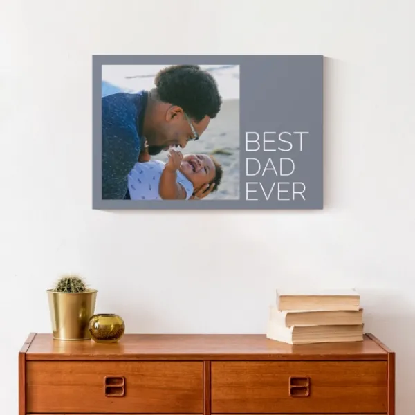 Wall Quotes & Signs-Kirkland's Home Personalized Best Dad Ever Canvas Art Print Blue