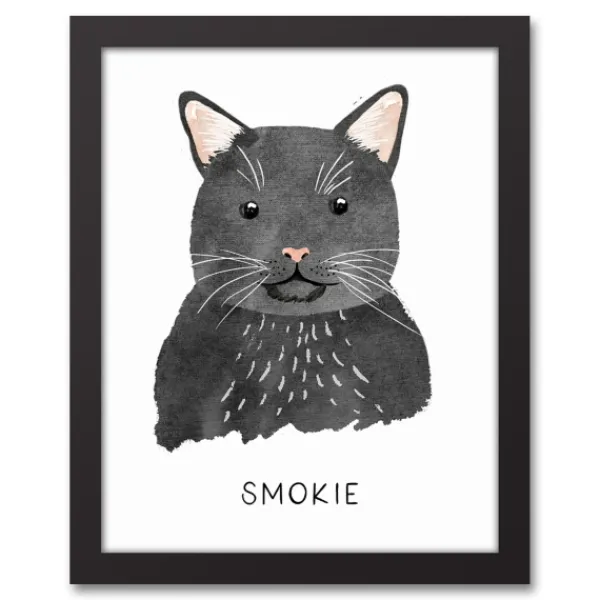 Wall Quotes & Signs-Kirkland's Home Personalized Black Cat Canvas Wall Plaque Black/White