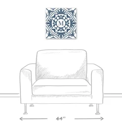 Monogram Wall Decor-Kirkland's Home Personalized Blue Tile Monogram Wall Plaque Blue/White