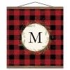 Monogram Wall Decor-Kirkland's Home Personalized Buffalo Check Monogram Wall Hanging Red/Black/Ivory
