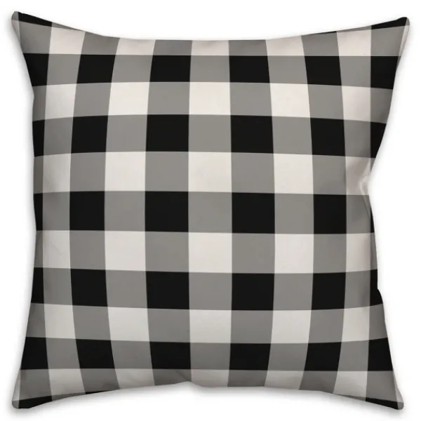 Pillows-Kirkland's Home Personalized Buffalo Check Harvest Wreath Pillow Black/White