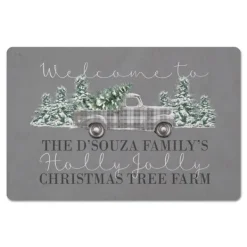Kitchen & Floor Mats-Kirkland's Home Personalized Christmas Tree Farm Kitchen Mat Gray