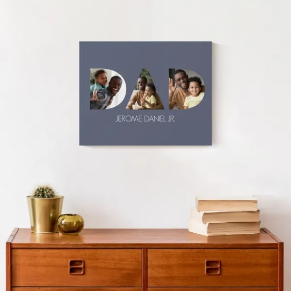 Wall Quotes & Signs-Kirkland's Home Personalized Dad Tri Canvas Art Print Blue