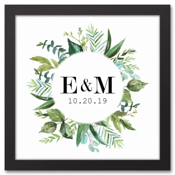 Wall Quotes & Signs-Kirkland's Home Personalized Framed Monogram Leaves Wall Plaque White/Green
