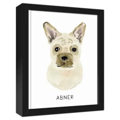 Wall Quotes & Signs-Kirkland's Home Personalized French Bulldog Canvas Wall Plaque Tan/White