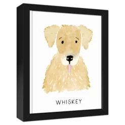 Wall Quotes & Signs-Kirkland's Home Personalized Golden Retriever Canvas Wall Plaque Tan/White