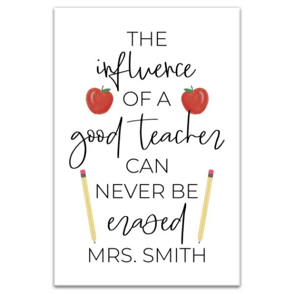 Wall Quotes & Signs-Kirkland's Home Personalized Good Teacher Canvas Wall Plaque White/Multi
