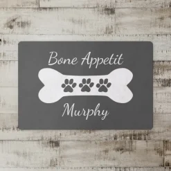 Kitchen & Floor Mats-Kirkland's Home Personalized Gray Bone Apetit Kitchen Mat Gray/White